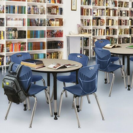 REGENCY Tables > Height Adjustable > Round Classroom Tables, 30 X 30 X 23-34, Wood|Metal Top, Maple TB30RNDPLAPBK